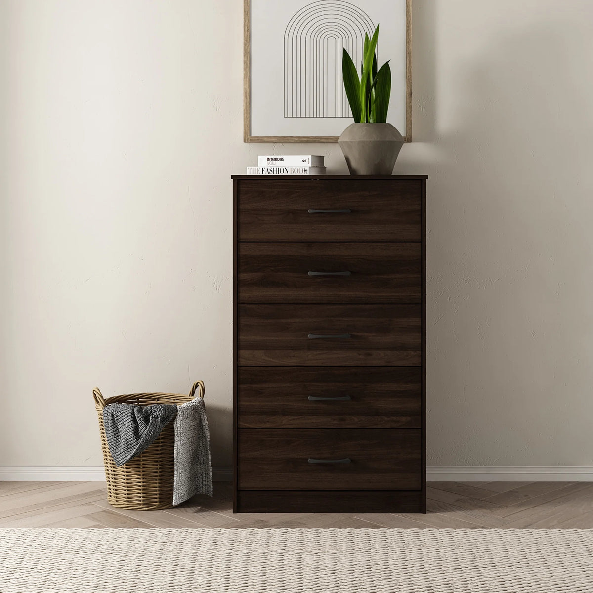 White 5 Drawer Dresser H2943