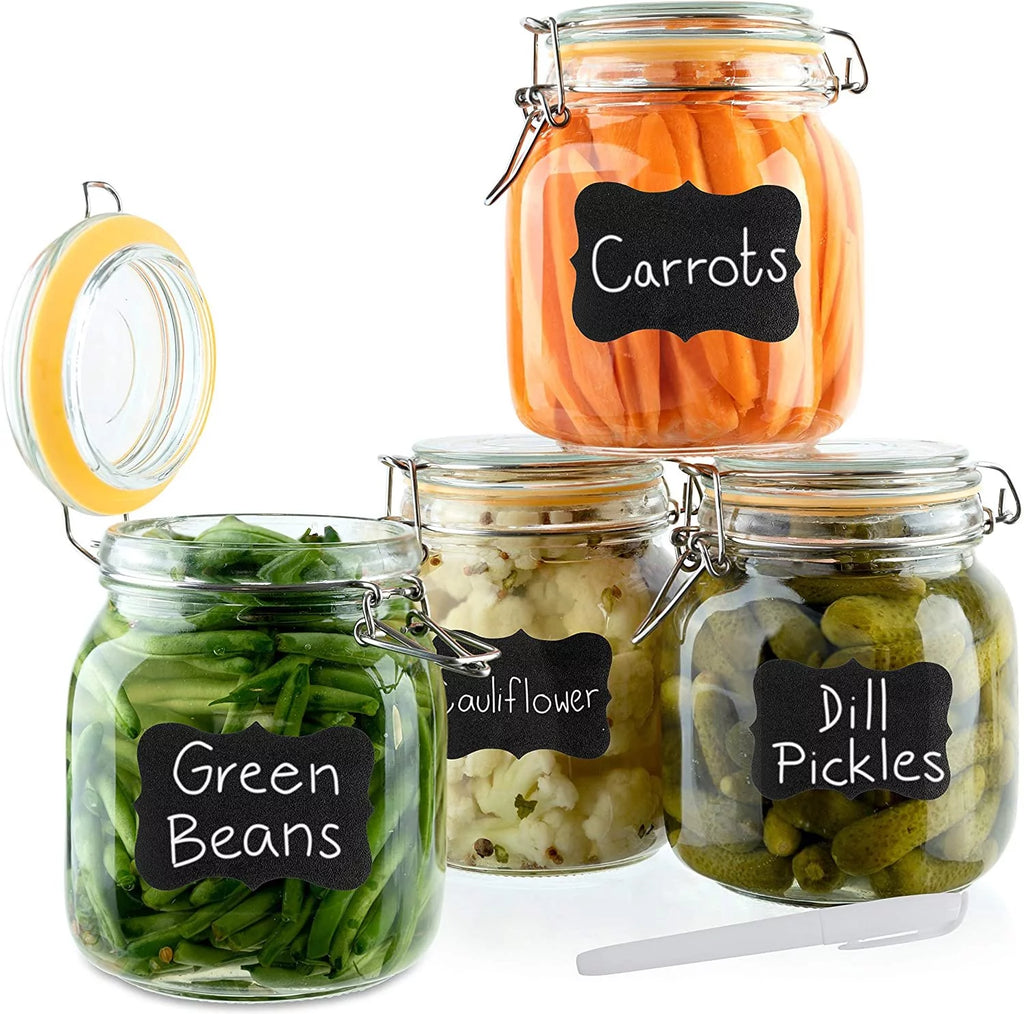 Clear Glass Airtight Food Storage Containers Set of 4 33 oz B589151