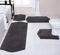 100% Cotton Non-Slip Machine Washable 4 Piece Bath Rug Set with Contour D893