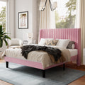 Queen Size Velvet Upholstered Platform Bed Frame N181287