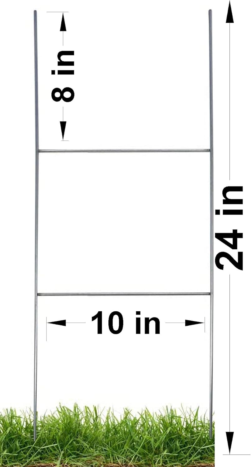 Yellow Signs 18''x24'' x 4 MM & 20 Stake Double H 10''x30'' x 9 Gauge Wire Stake Pack of 2 Q588847