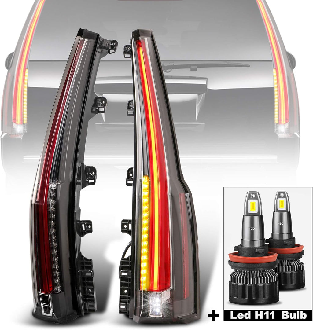 Set of 2 Red Clear LED Tail Lights Brake Lamp B77411