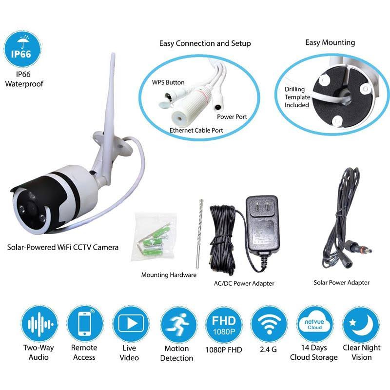 70W 330WH Battery 1 WiFi Camera High Voltage Solar Panel in Silver I436