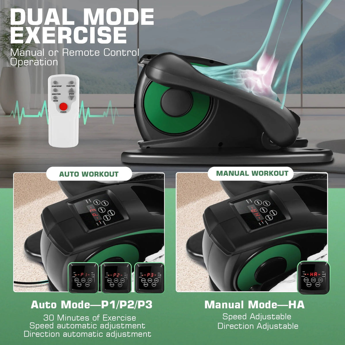Under Desk Elliptical Machine with LCD Monitor Q53076