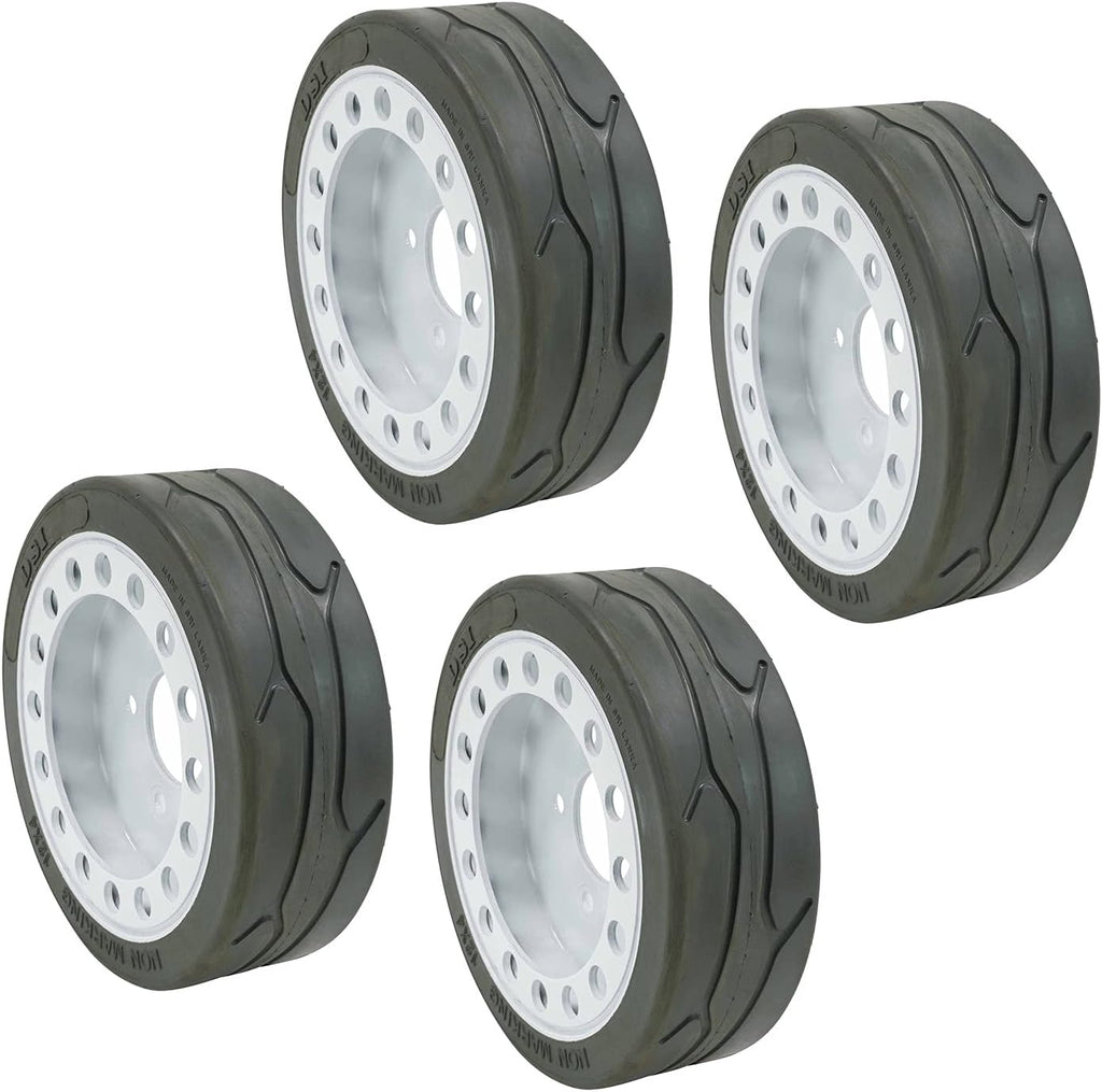 Non-Marking Wheel Assembly with Brake, 12 x 4 Tires, 4 Pack Y5379