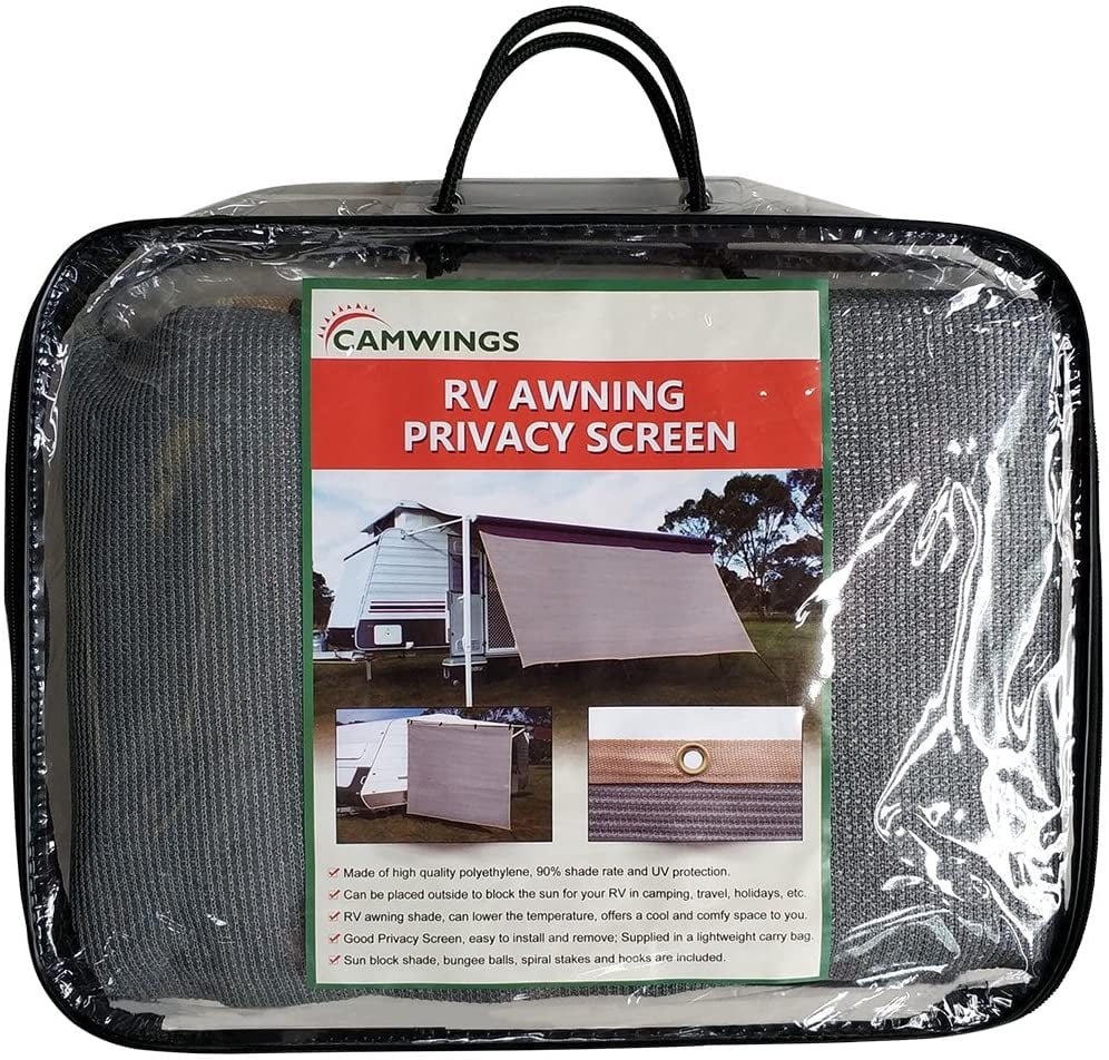 RV Awning Privacy Screen Shade Panel Kit Sunblock Drop 10 x 16ft, Grey Z377445