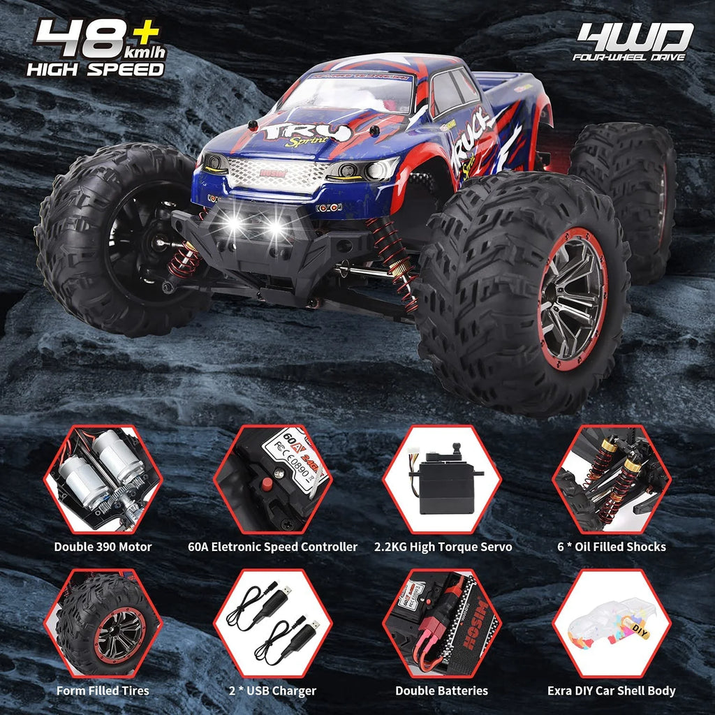 1:10 4WD RC Monster Truck, 48+ KMH, 2 Batteries F76615