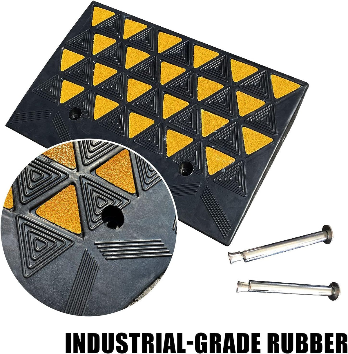 6 inch Rise Rubber Curb Ramp 23.5-in Width Non-Slip Heavy Duty Driveway Curb Ramps M9787