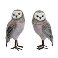Gray Christmas Owl Set of 2 L194