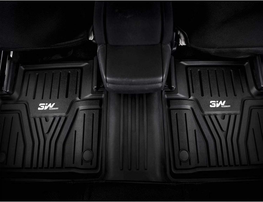 Black TPE All Weather Custom Fit Floor Liner Full Set Car Mats W35237