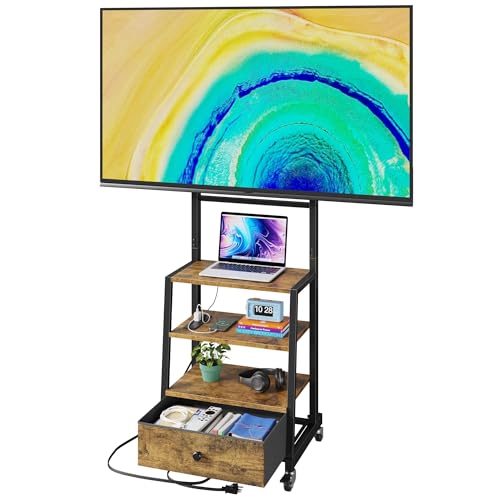 Rolling TV Stand with Wheels and Mount N923
