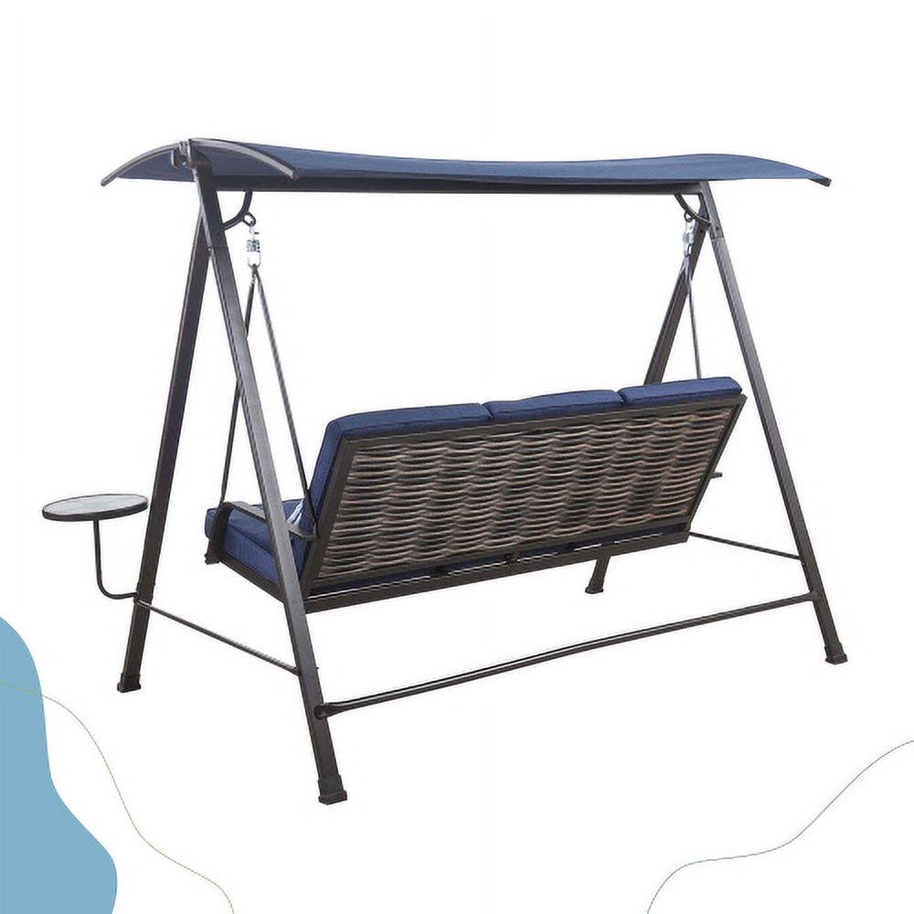 Blue 3-seater Porch Swing with Canopy P358439