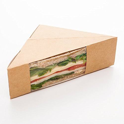 Medium Eco Friendly Triangle Sandwich Box with Window 200 Count C5517