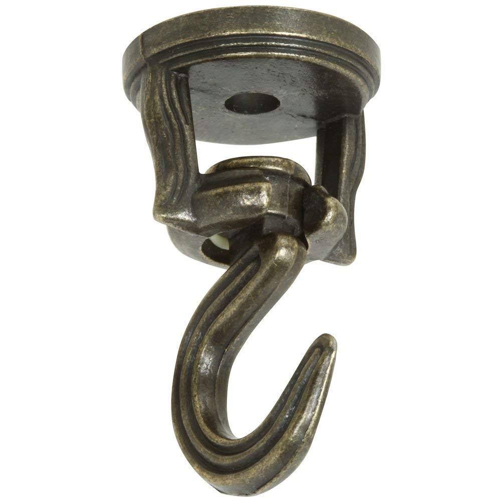 Antique Brass Swivel Swag Hooks, 2 Pack U938