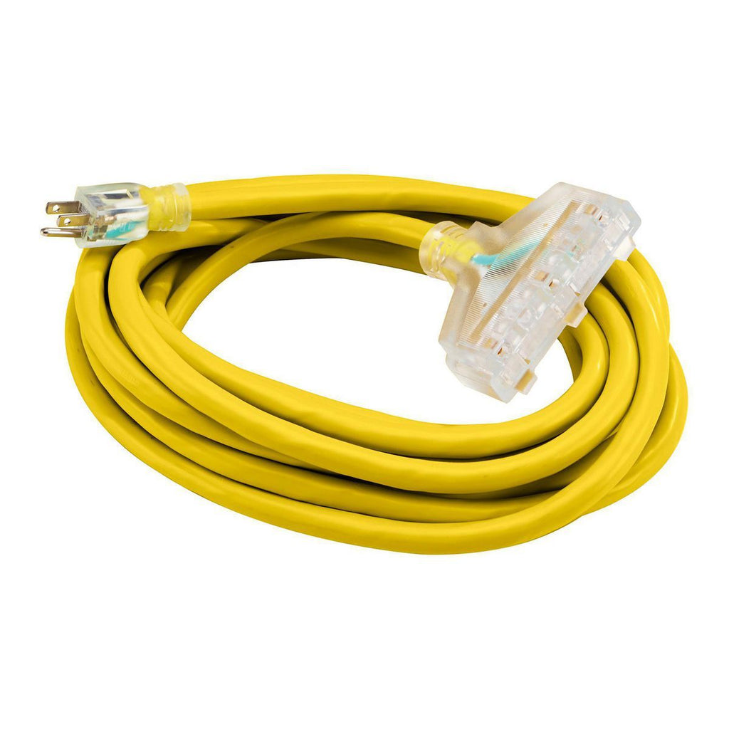 25 ft. 10/3 Gauge Triple-Tap Extension Cord, Yellow X71940