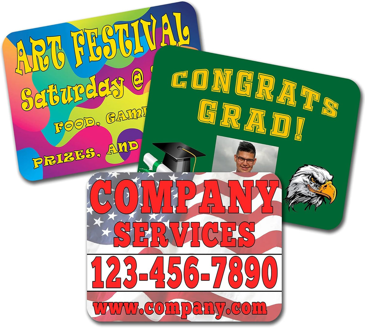 Pack of Two Custom Car Magnets with Rounded Corners, Full Color Digital Print, 24x18 U456