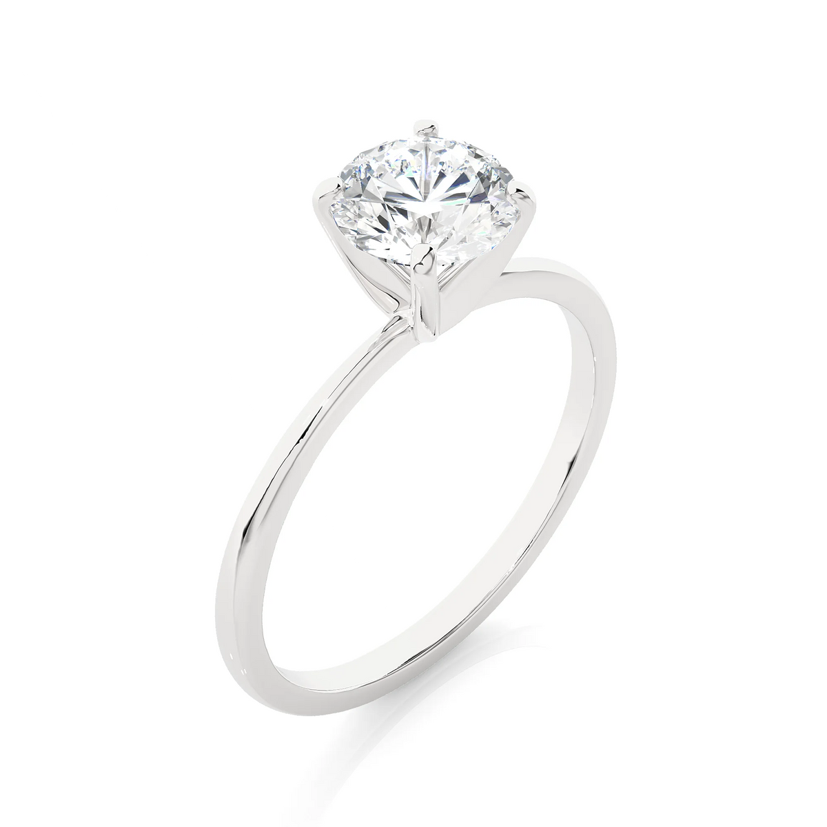 14k White Gold Lab Grown Diamond Solitaire Engagement Ring J250