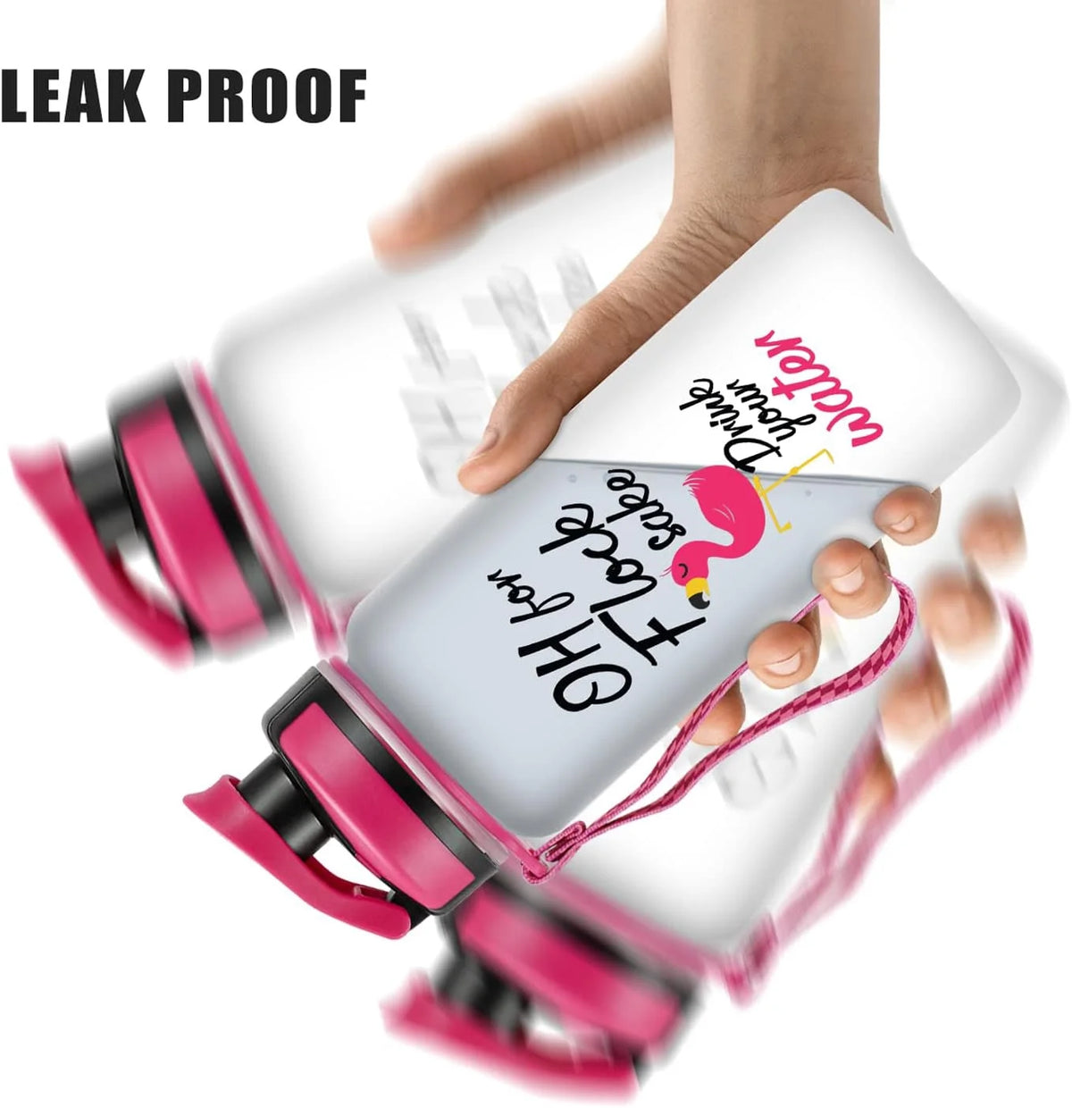 32oz Motivational Tracking Water Bottle with Times to Drink O159