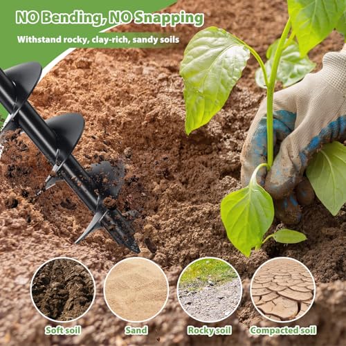 38 Inch Post Hole Digger Hand Auger Spiral Drill K6799