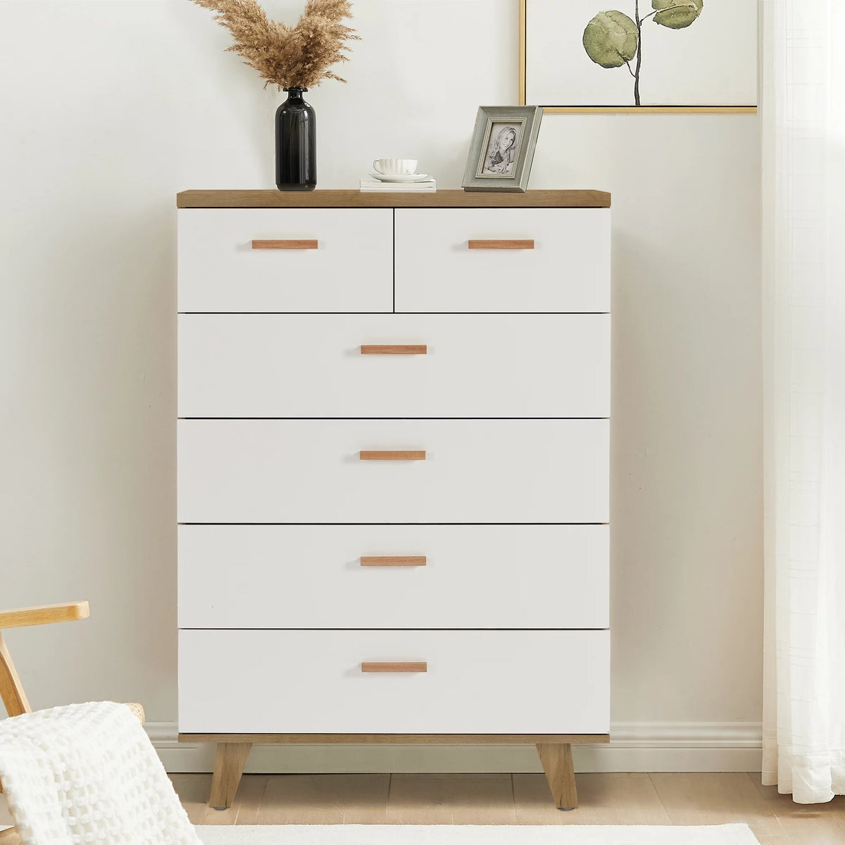 6 Drawer Wood Dresser F366