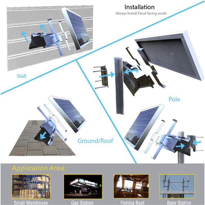 70W 330WH Battery 1 WiFi Camera High Voltage Solar Panel in Silver I436