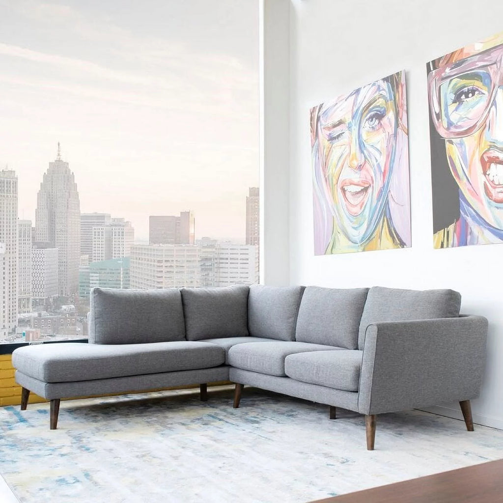 Light Gray Sectional Sofa Left Chaise I19783