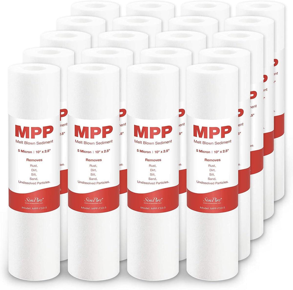 10 x 2.5 Whole House Sediment Water Filter Cartridge Replacement, 20-Pack Pack of 2 K65283