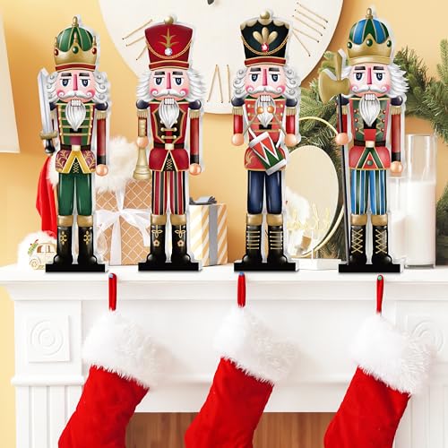 Christmas Wooden Nutcracker Table Centerpieces 4Pcs W70325