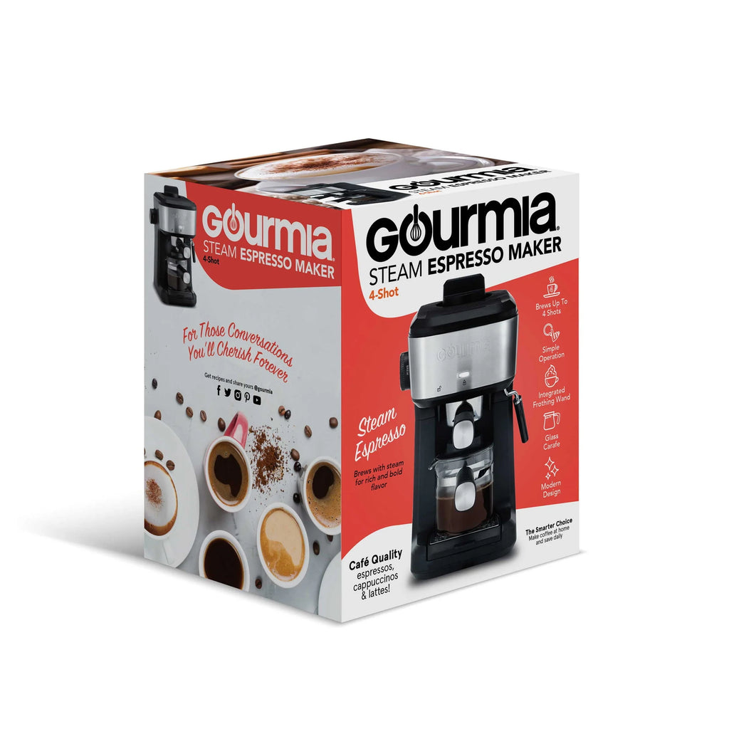 Steam Espresso, Cappuccino, and Latte Maker with Frothing Wand V58959