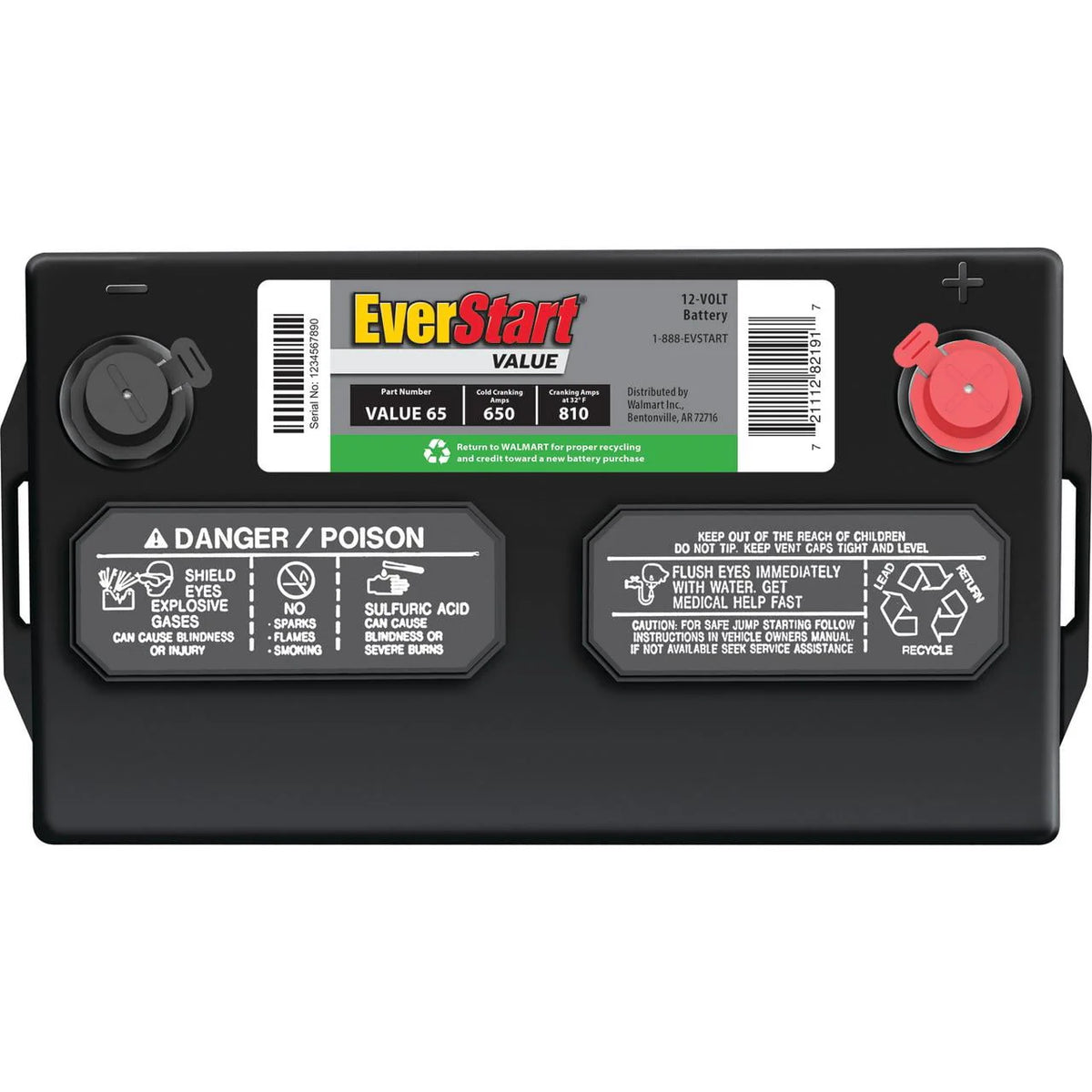 Lead Acid Automotive Battery Group Size 65 12 Volts 650 CCA Y1469