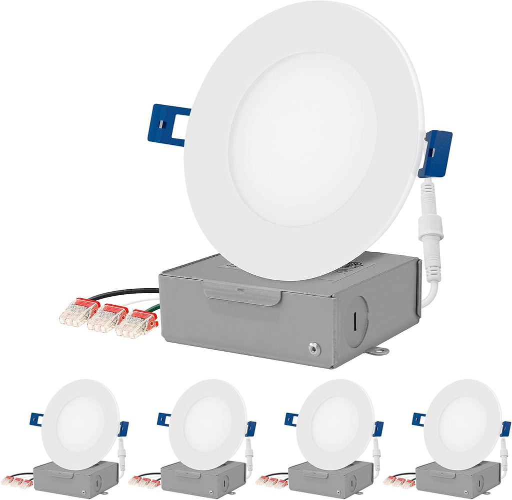 4 Packs Smart Slim Recessed Pot Light, RGB + 2700K-6000K, White T951