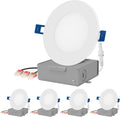 4 Packs Smart Slim Recessed Pot Light, RGB + 2700K-6000K, White T951