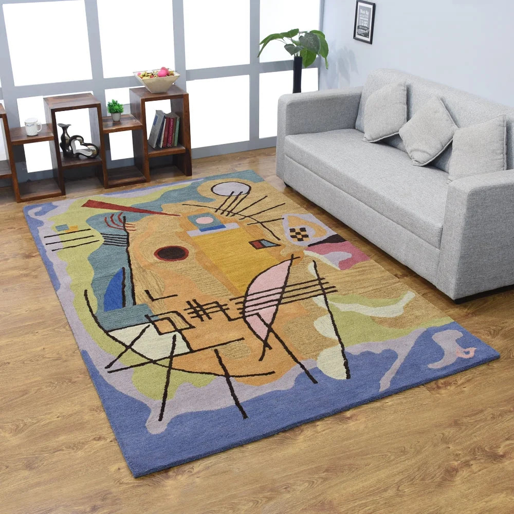 Hand Tufted Wool 9'x12' Geometric Area Rug Q20685