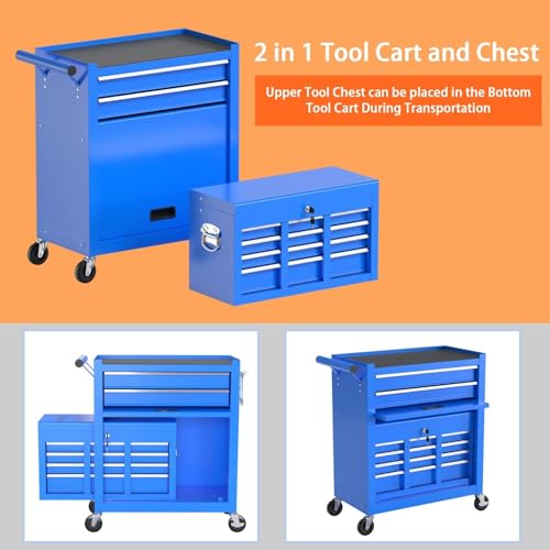 8 Drawer Rolling Tool Chest with Wheels and Lock H435