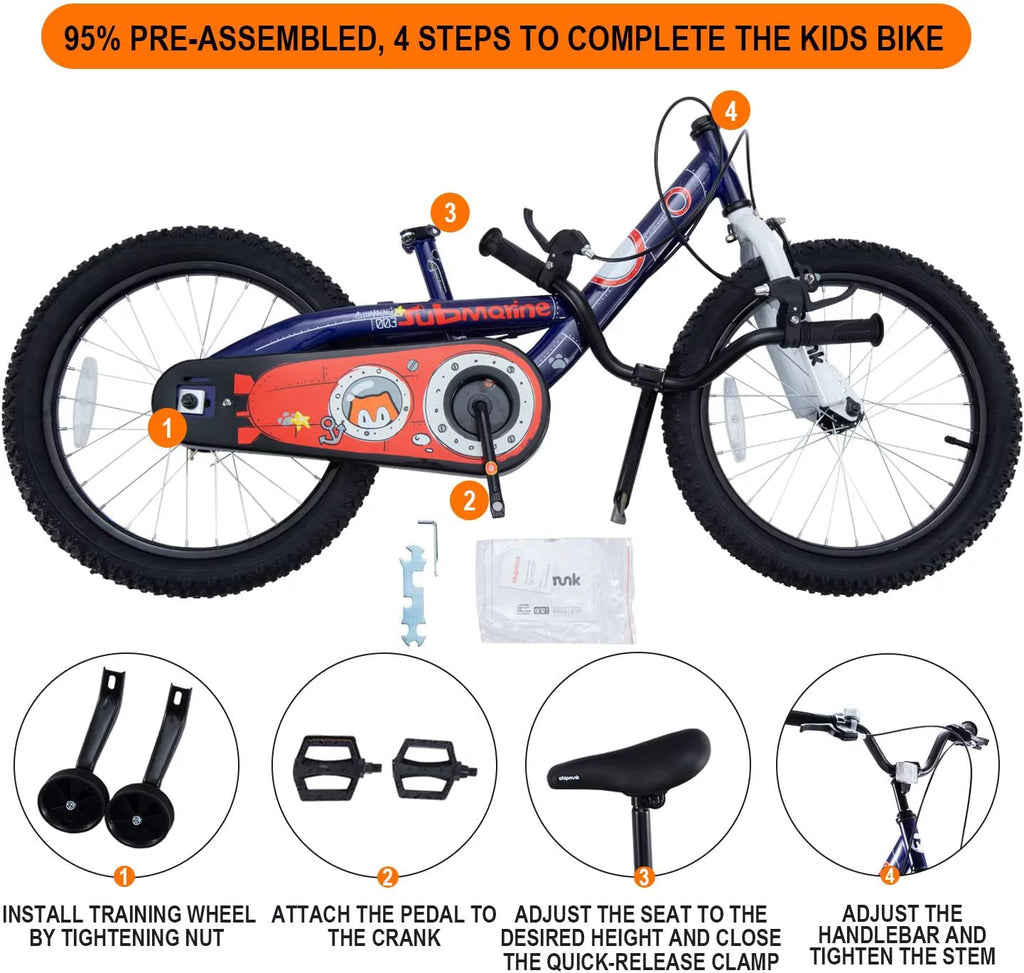 18 In Blue Steel Bike with Kickstand I83997