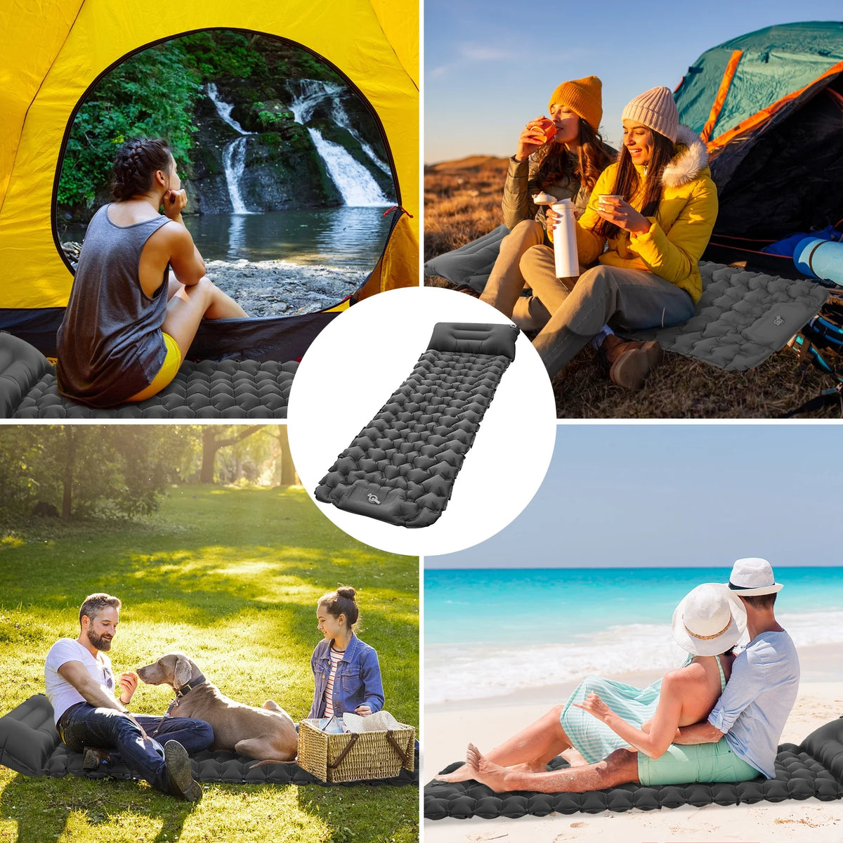 Ultralight Inflatable Camping Sleeping Pad with Pillow E781185