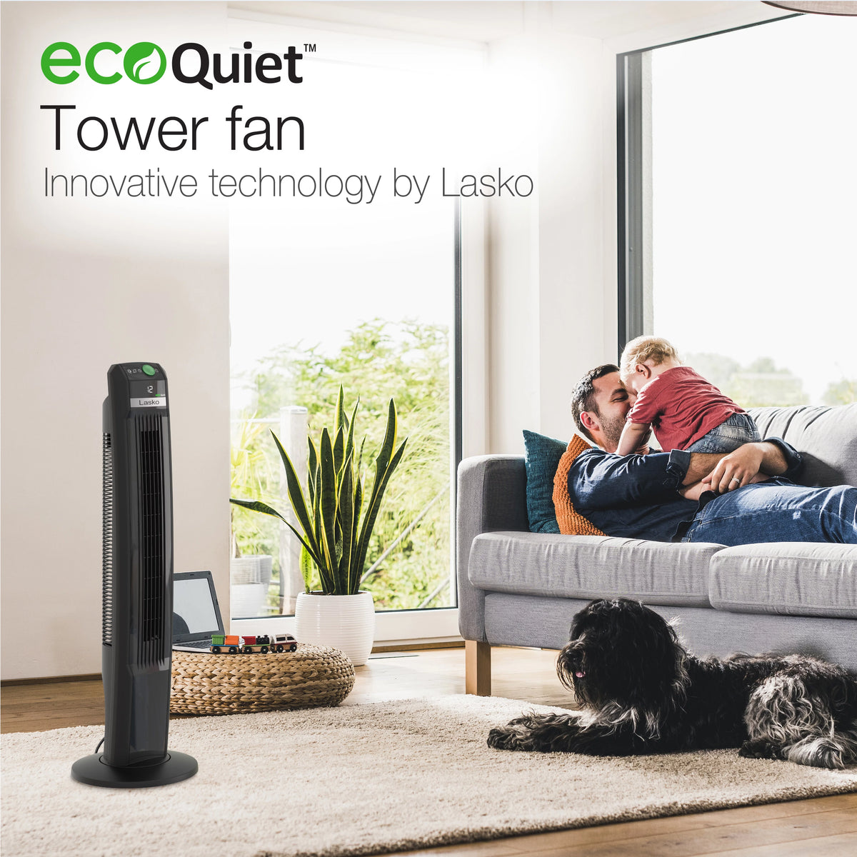 Black Tower Fan with Remote Control X105