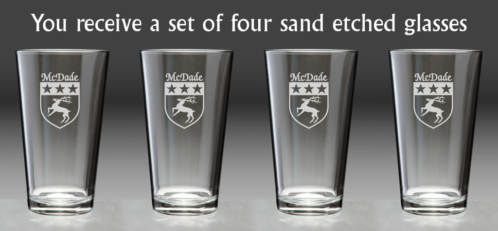 Irish Coat of Arms Pint Glasses Set of 4 A7764