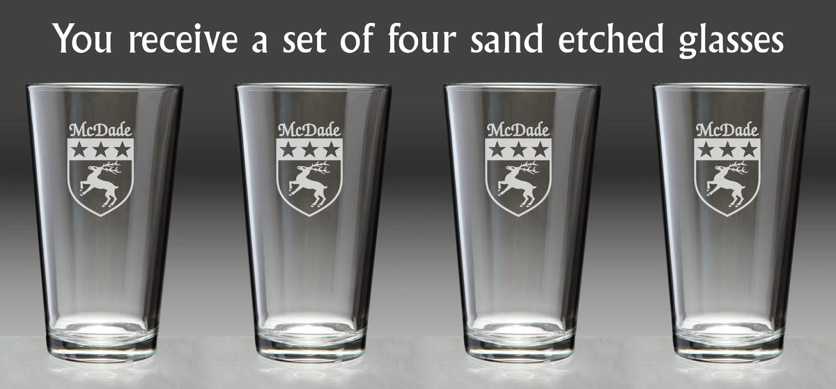 Irish Coat of Arms Pint Glasses Set of 4 A7764