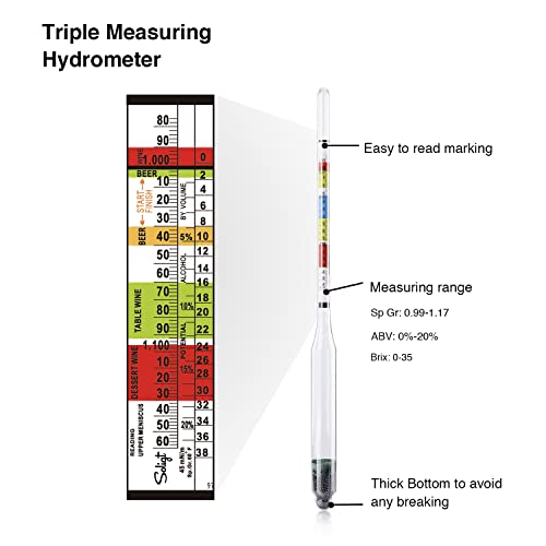 Triple Scale Hydrometer and Glass Test Jar U2570