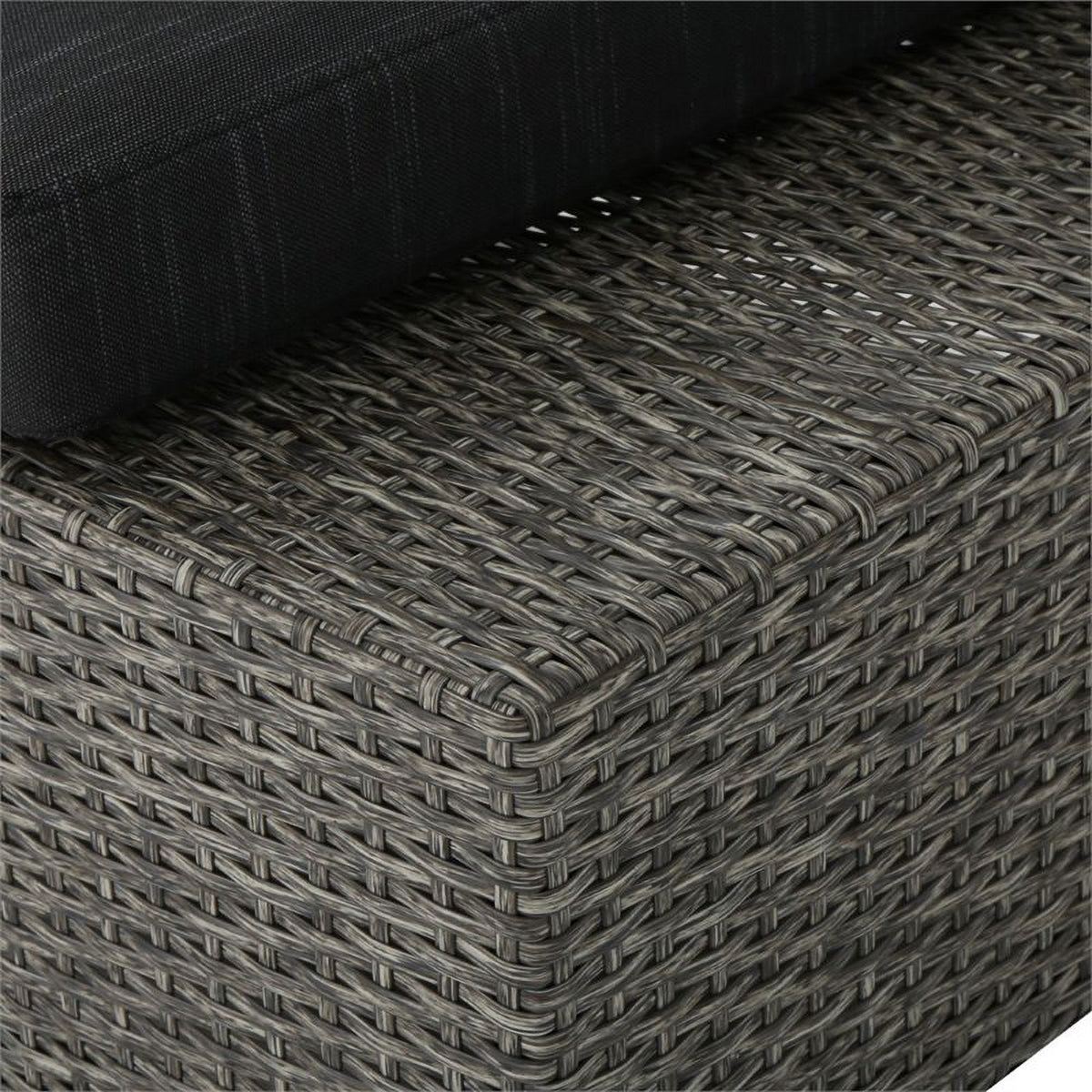 3 Piece Outdoor Wicker Sectional Sofa Set in Black E86455