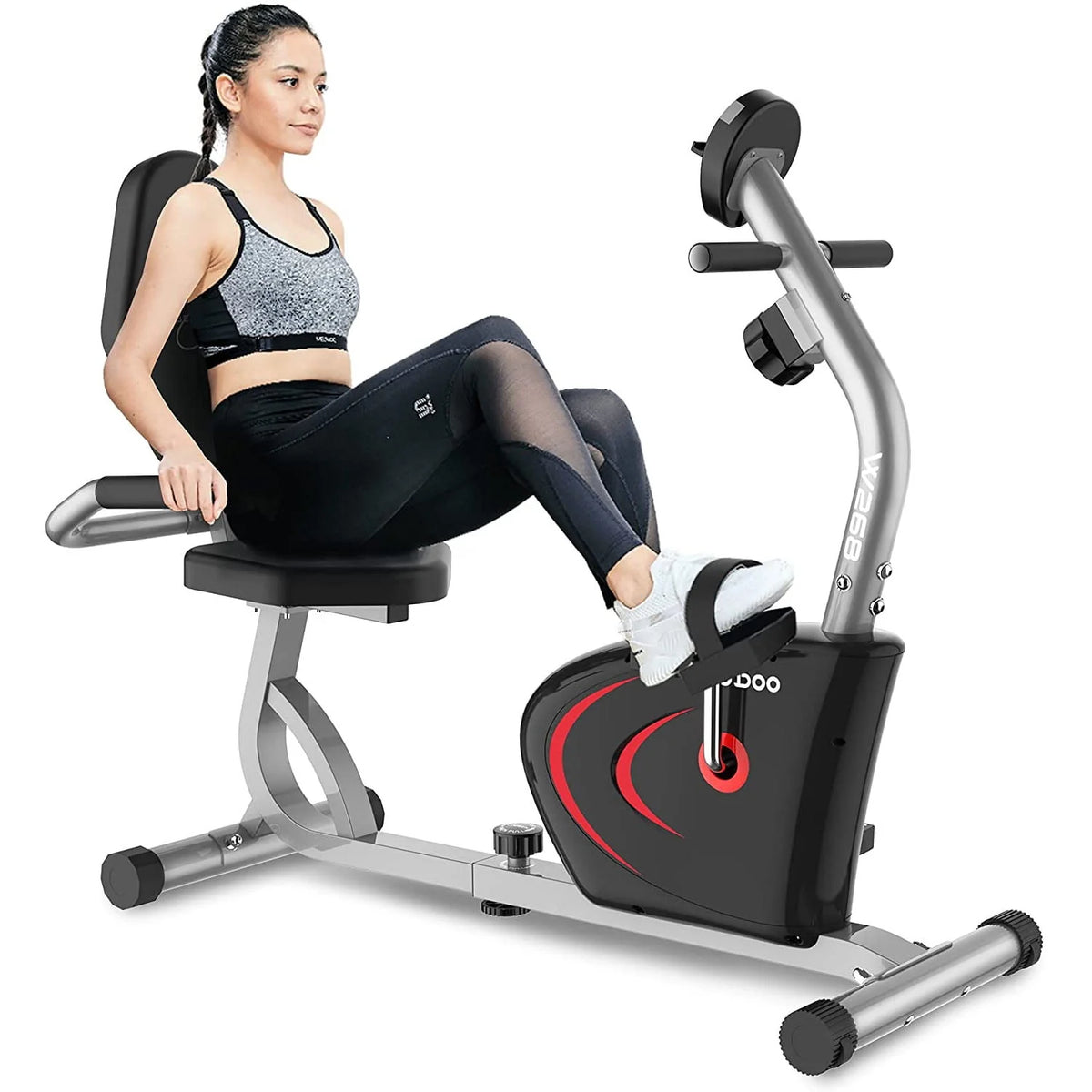 Magnetic Recumbent Exercise Bike 330lbs Blue X426909