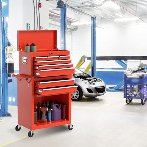 8 Drawer Rolling Tool Chest with Wheels and Lock H435