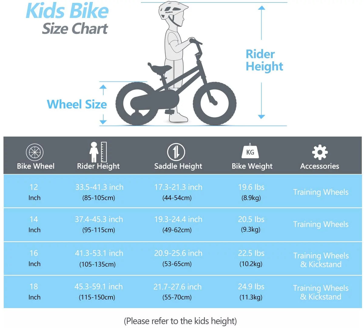 18 In Blue Steel Bike with Kickstand I83997