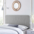 Light Gray Tufted Upholstered Fabric King Headboard M549961