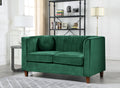Green Velvet Rolled Arm Loveseat N3313