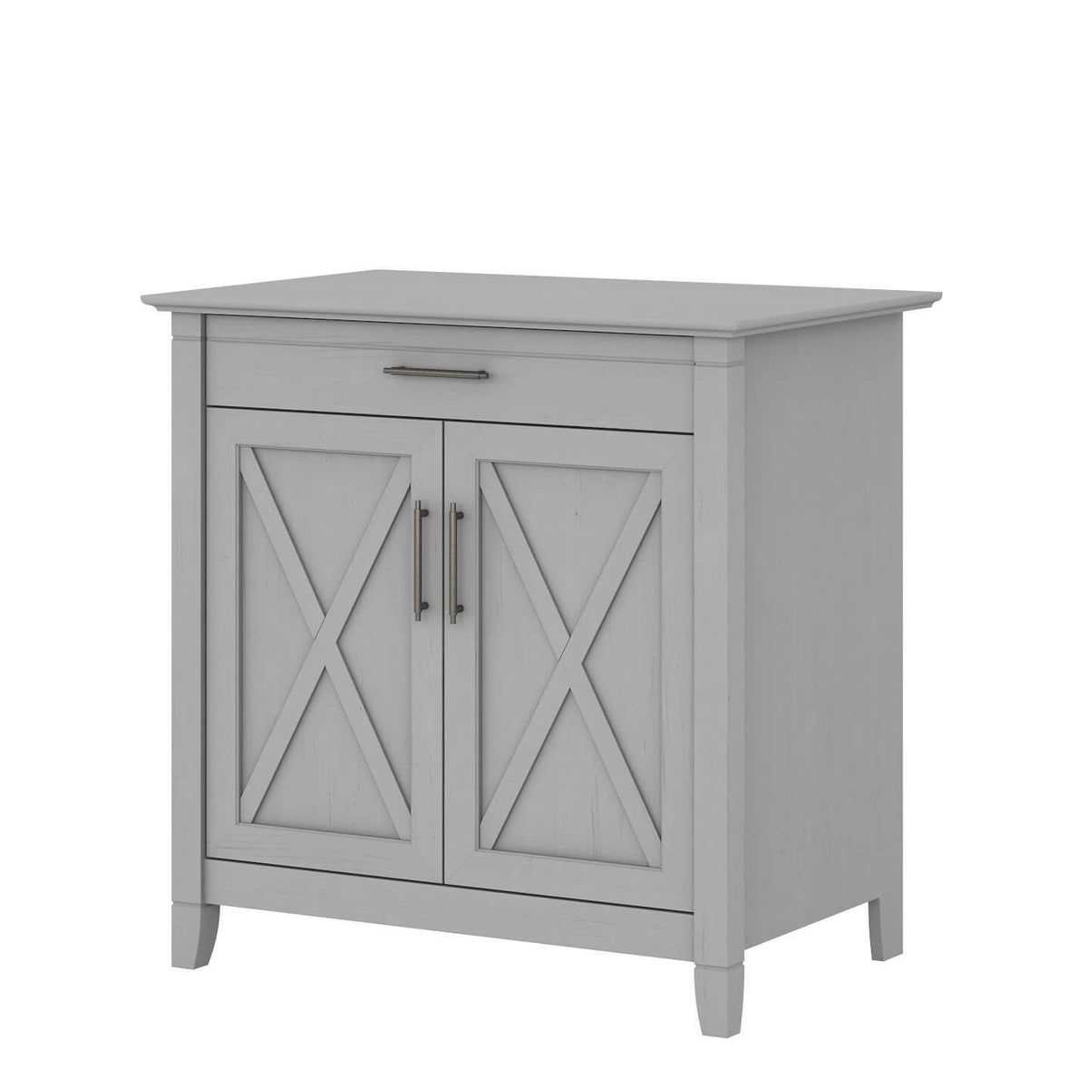 Pure White Oak Secretary Desk with Keyboard Tray and Storage Cabinet X956776