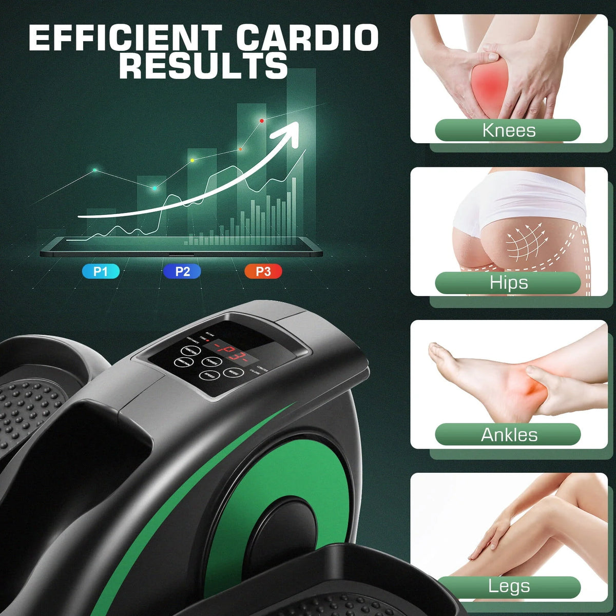 Under Desk Elliptical Machine with LCD Monitor Q53076