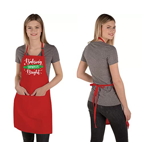 Christmas Baking Apron with 2 Pockets L810